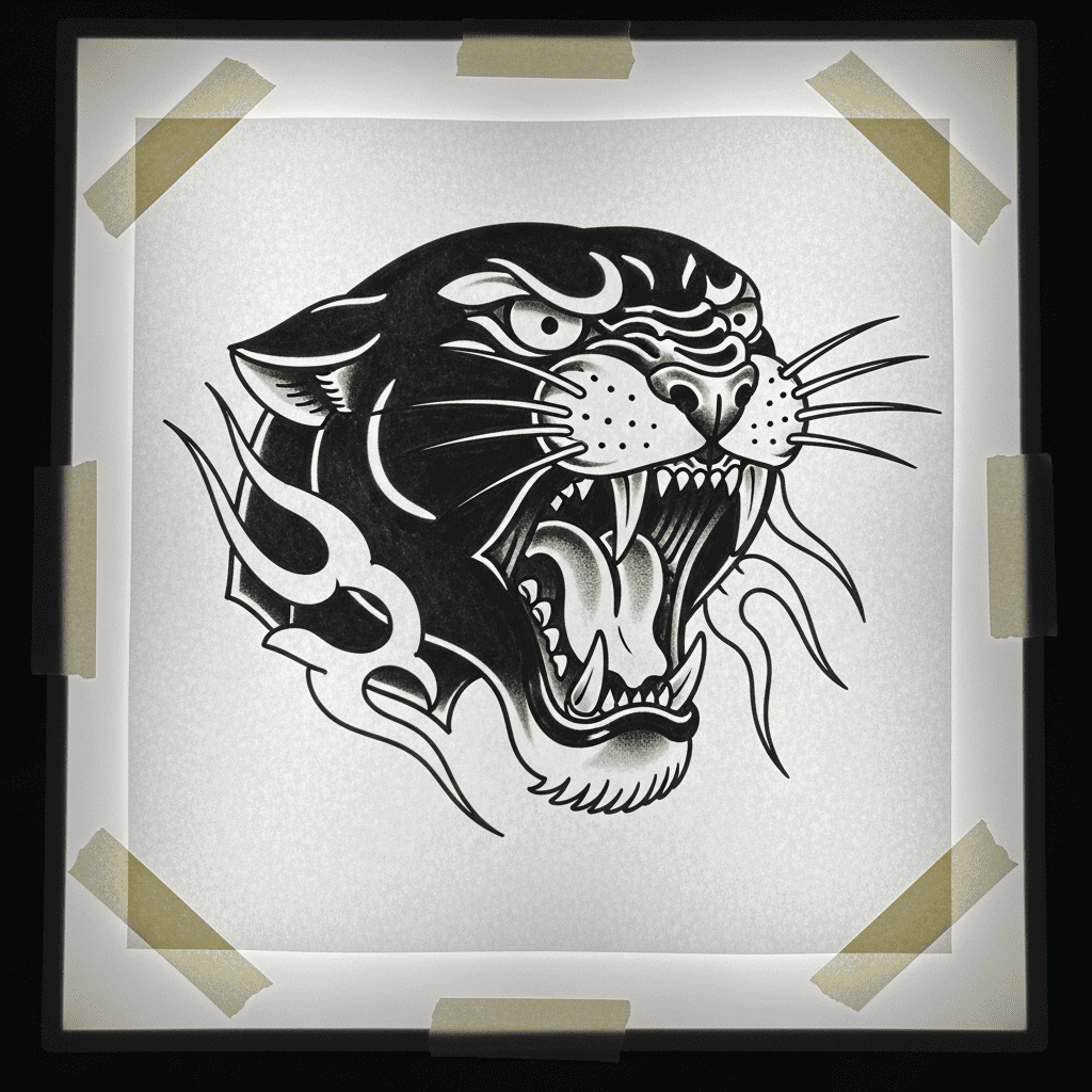Linework: Panther Head